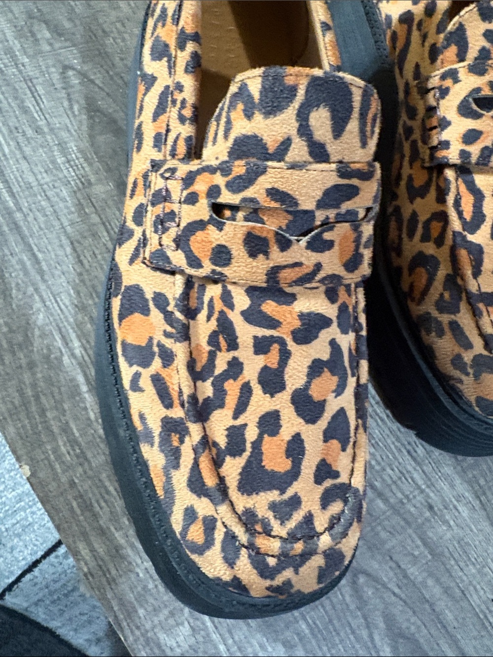ASOS MEN Leopard Print Platform Loafers - Chunky Black Sole - Picture 7 of 12